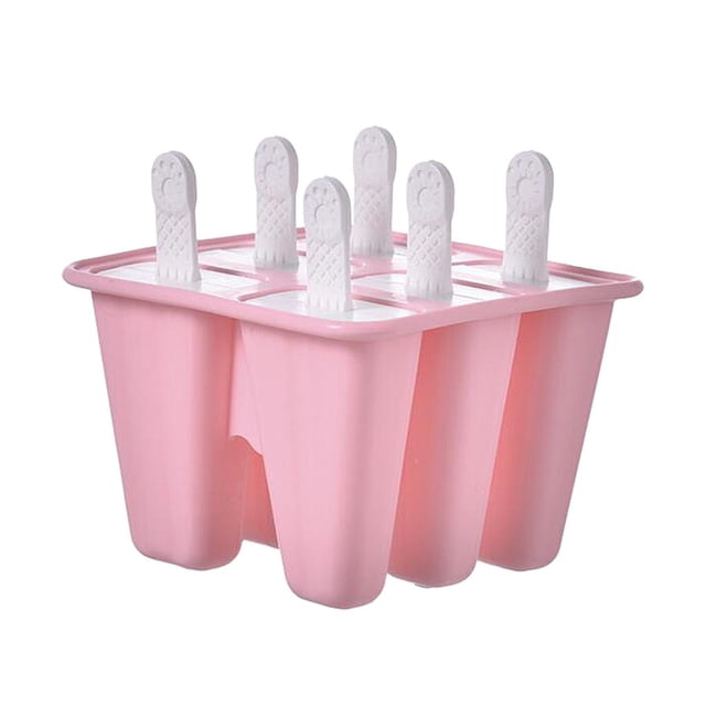 Molde De Silicona Para Hacer Paletas De Hielo Sunnimix 6 Celdas Rosa
