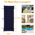 thumbnail image 2 of Eurhowing 16"×44"x3" Thick Rocking Chair Cushion, Double-Sided Recliner Chair Pad with Secure Ties, Foldable Lounge Chaise Cushion for Home, Navy Blue, 2 of 9