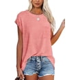 thumbnail image 1 of Blusas casuales de verano para mujer, camisetas de manga corta de gran tamaño, blusas holgadas, 1 of 5