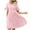 Pink, variant on ZZwxWA Work Dresses for Women Casual Ruffle Short Sleeve Round Neck Midi Dresses Loose Fit Swing Pleated Going Out Dresses