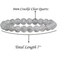 thumbnail image 2 of Natural Crackle Clear Quartz Handmade Gemstone 8mm Round Beads Elastic Bracelet 7" Unisex, 2 of 3