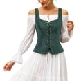 thumbnail image 4 of HXWCHs Halloween Women Vest Cosplay Costume Waistcoat Halloween Gothic Medieval Bodice Size: XXXL Dark Green, 4 of 7