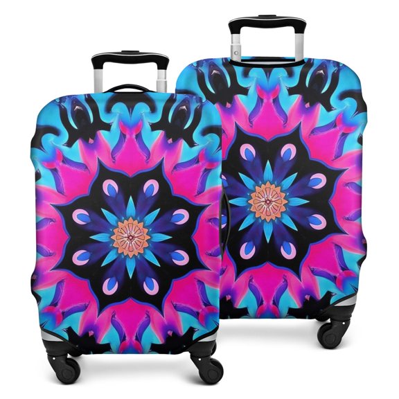 Colorful Mandala Tie Dye Pattern Luggage Cover Fashion Suitcase Cover Baggage Covers Fit 25-28 Inch Luggage (Go Travel)