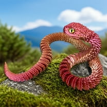 Qonioi 3D Printed Snake Hand Toy with Movable Joints, Realistic Plastic Figurine for Desk Decor Collector Gift, 45cm Flexible Reptile Model