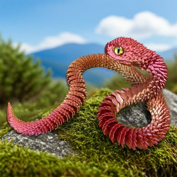 ToyKingdee 3D Printed Snake Animals, Adorable Halloween Fidget Toys, Birthday, Goodie Bag Stuffers, Christmas Great Gift Class Reward Graduation Gift, Animal Figurines Toy