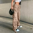 thumbnail image 4 of JJHGVB Wide Leg Jeans Loose Long Trousers palazzo pants Loose Fit Denim Pants Casual Summer Bottom Wide Leg Jeans for Women Denim Trousers Pants with Pockets Pull-On Pant Baggy Jeans Khaki 2XL, 4 of 7