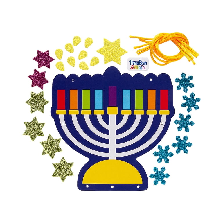 Hanukkah Menorah Mobile Foam Craft Kit, Pack of 12 photo 3