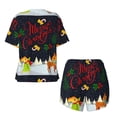 thumbnail image 5 of Picia Merry Christmas Elk Pajamas Sets for Women Soft Short-Sleeved Pjs with Lounge Shorts Two Piece Sleepwear-3X-Large, 5 of 9