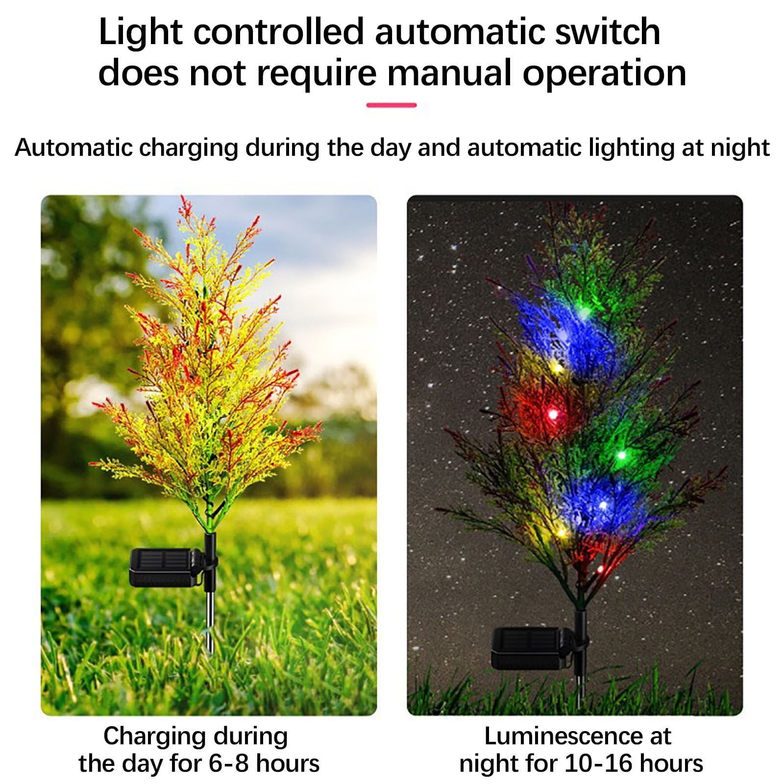 Cadorn Solar-Powered Pine Tree Stake Lights – Outdoor Waterproof Garden Lawn Lights for Christmas & Holiday Decorations