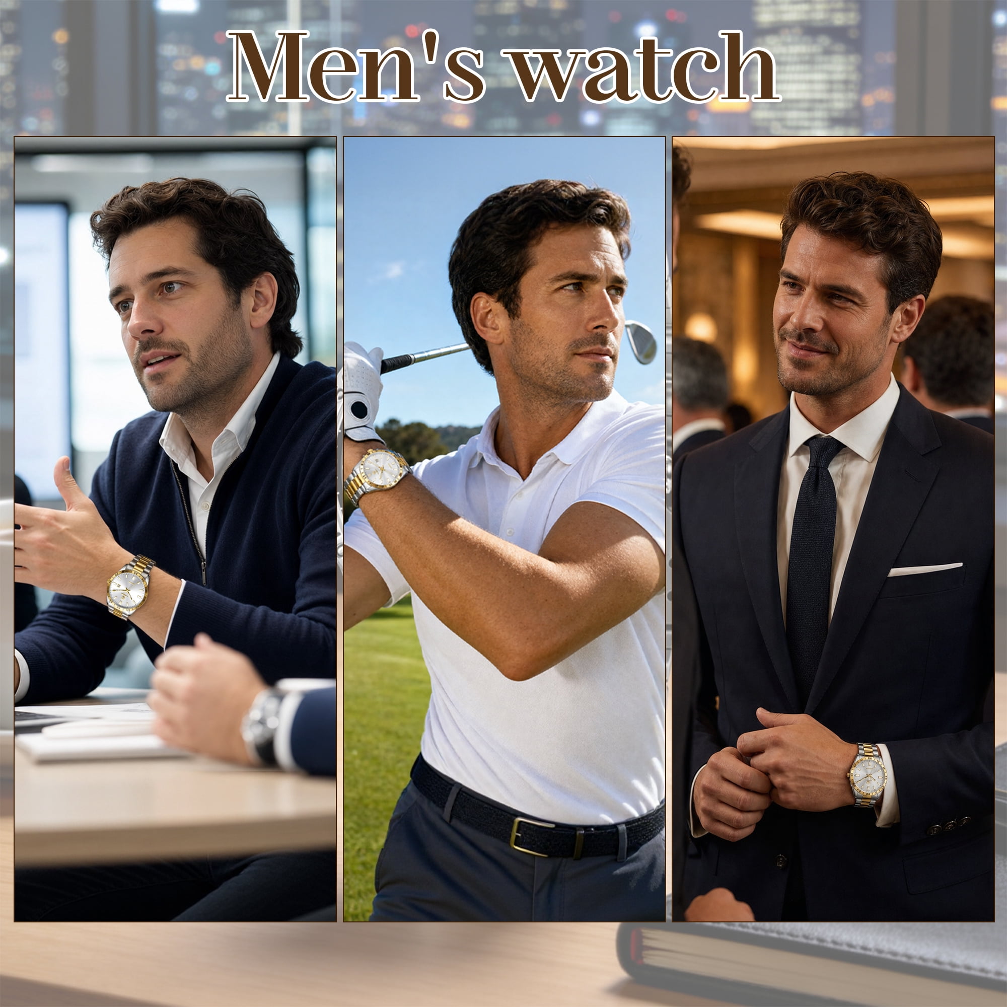 SKMEI Mens Watches Waterproof Analog Quartz Watch for Men with Date Luminous Fashion Stainless Steel Wristwatch