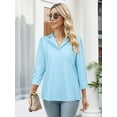 thumbnail image 2 of ZXZY Short Sleeve Blouse Cardigan Peplum V-Neck Relaxed Fit Top (Women's) 1 Pack, 2 of 7