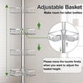 thumbnail image 3 of Barra de tensión Shower Corner Caddy Clothink de 4 niveles, plateada, 3 of 9