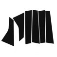 thumbnail image 1 of 6 Pcs Glossy Black Exterior Side Door Window Cover Decal ForB Pillar Posts, 1 of 8