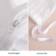 thumbnail image 6 of Sleep Zone Washed Jacquard Stripe Duvet Cover Set Twin/Twin XL, OEKO-TEX Soft Breathable Bedding, Lightweight All-Season Use, Hidden Zipper & Corner Ties, Machine Washable (White, Twin/Twin XL), 6 of 12