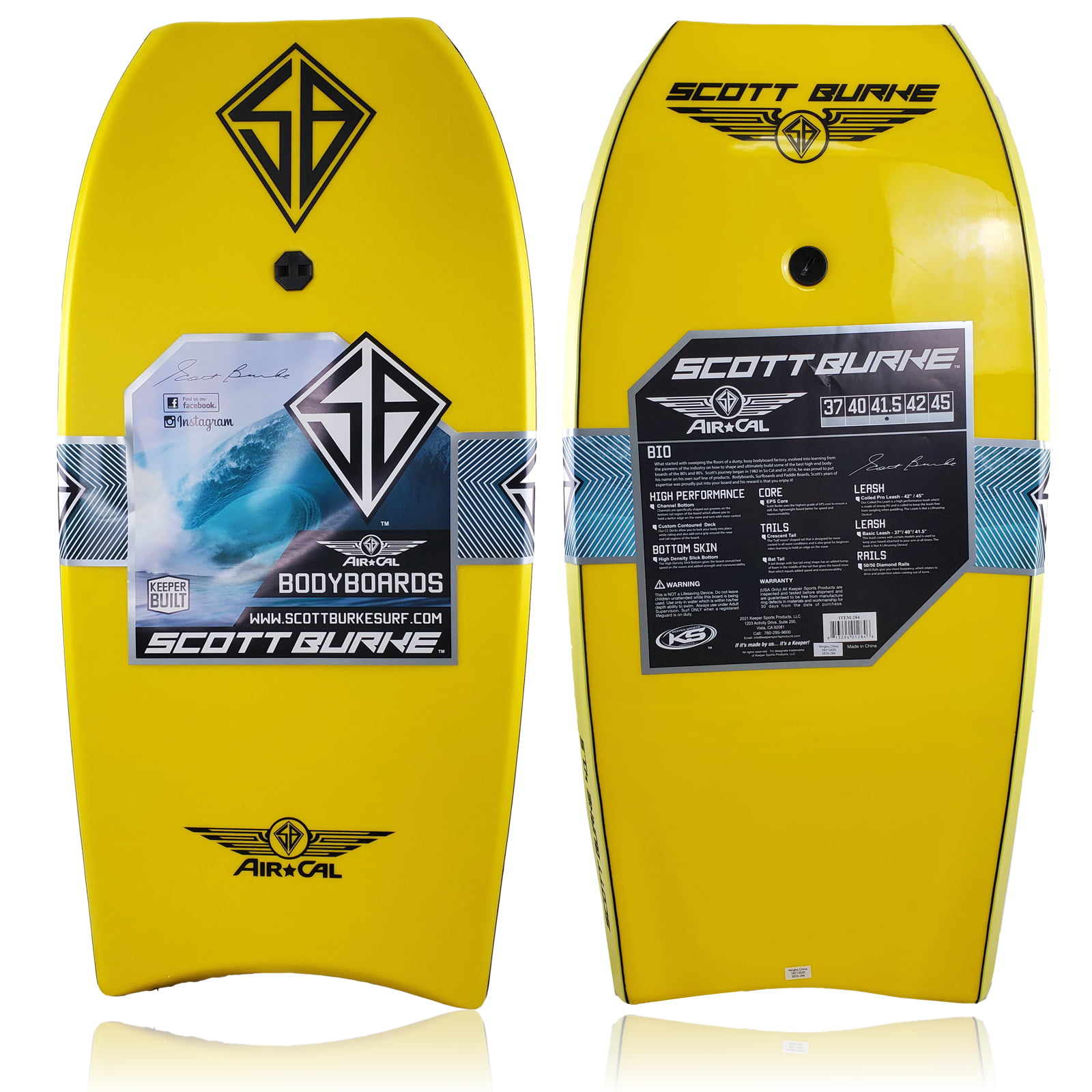 Surf & Sun Bodyboard Yellow/Black Size 37 