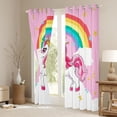 thumbnail image 3 of Manfei Kawaii Unicorn Curtains Pack of 2 (42x84 Each),Magic Cartoon Animal Curtains Blackout,Rainbow Stars Pattern Bedroom Curtains For Girl,Super Cozy Room Decor, 3 of 6