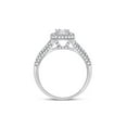 thumbnail image 2 of 14kt White Gold Womens Baguette Diamond Square Cluster Ring 1 Cttw, 2 of 4
