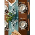 thumbnail image 2 of Funny Bear Table Runner-Cotton Linen- 48 Inch Holiday Dresser Scarves, Turquoise Toilet Animals Modern Street Art Tablerunner for Kitchen Coffee/Dining Bedroom Living Room Dinner Scarf Décor 13x48, 2 of 9