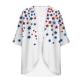 thumbnail image 7 of Otvok Women's Chiffon Cardigans Independence Day Sunscreen Fashionable Casual Printed 3/4 Sleeve Tops, 7 of 7