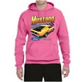 thumbnail image 2 of Wild Bobby, Ford Yellow Mustang Horsepower Cars and Trucks Unisex Graphic Hoodie Sweatshirt, Neon Pink, X-Large, 2 of 6