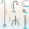 thumbnail image 6 of 92" Shepherds Hooks for Outdoor 2pack, Bird Feeder Poles with 4 Hooks, Shepherds Hook for Bird Feeders Outside with Base, Garden Pole for Hanging Plant Baskets, Weddings Decor, 6 of 8