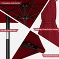 thumbnail image 5 of Gymax 10FT Solar Patio Umbrella 112 LED Lighted Umbrella Outdoor Table Market Umbrella Wine, 5 of 10