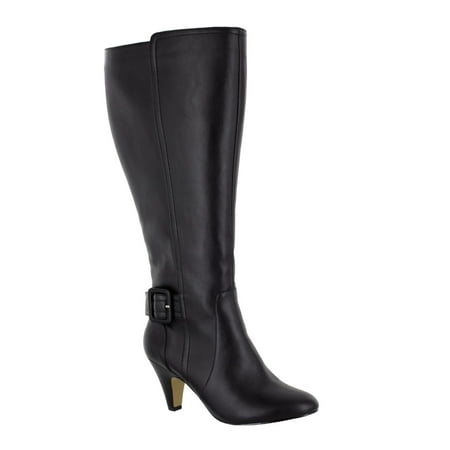 

BELLA VITA Womens Black Covered Buckle Accent Padded Troy Ii Almond Toe Zip-Up Heeled Boots 9 WW