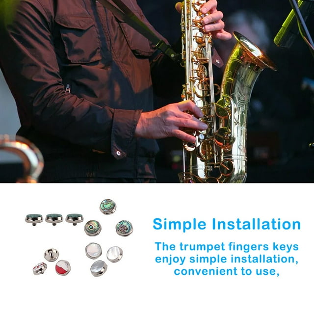 Langgg 3 Pièces Trompette Bouton Remplacement Universel Réparation Composant Petit Métal Musique Jouer des Doigts Touches Laiton Instrument Composant Type 1 Type 4