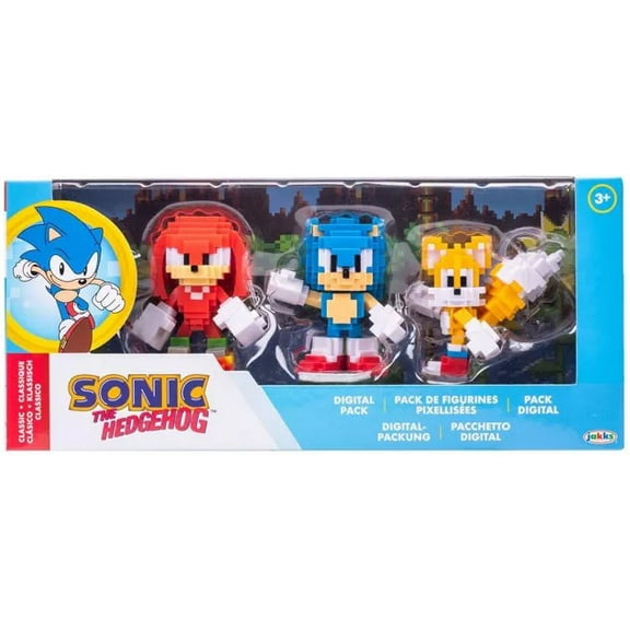 Sonic The Hedgehog Digital Pack Knuckles, Sonic & Tails Action Figure 3-Pack
