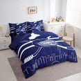 thumbnail image 2 of Ice Hockey Bedding 7PCS Twin Size Comforter Sets Hockey Bedding Sets Winter Sports Bed in a Bag(1Comforter,1Flat Sheet, 1Fitted Sheet, 2Pillowcases,2 Throw Pillow Covers),Toronto, 2 of 5