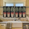 thumbnail image 2 of Yayeee Kitchen Curtains Tier Set of 2 Light Filtering 57"x24" Over Sink Window Panels, Beige Striped Trees, 2 of 7