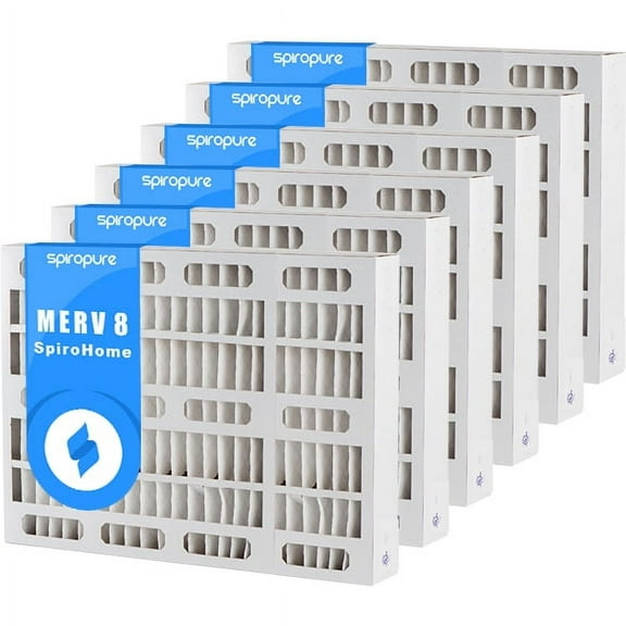 SpiroPure 17X37X4 MERV 8 Pleated Air Filters - Made in USA (6 Pack)