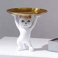 thumbnail image 4 of Estatua de gato con mcador de posición de tículo, estatuil de gato de poliresina Estatua Decoración de jdín de casa Adornos Baoblaze Estatua de gato, 4 of 8