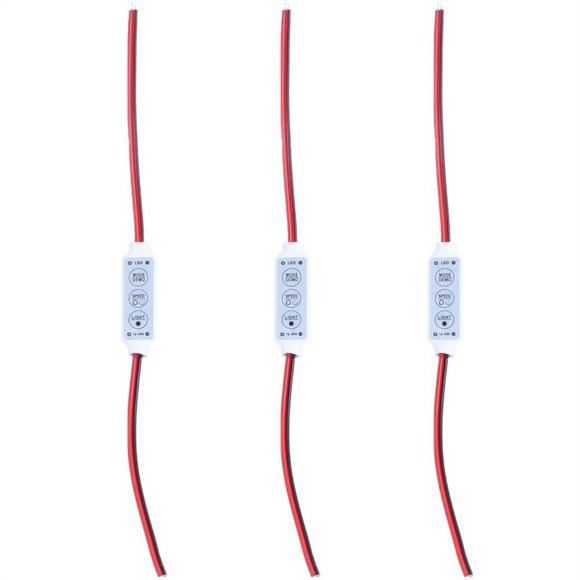 3X Regulador de Intensidad Controlador para LED Tira Luz Monocromatica 12A 12-24V
