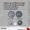 thumbnail image 4 of Set de Discos de Metal 20 Libras Fuxion Sports FS-20LBS-01 Negro Unitalla, 4 of 10