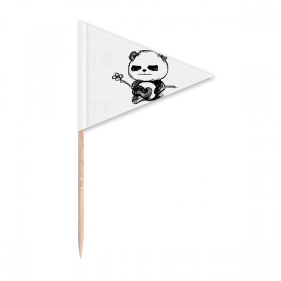 Mini Lovely Panda Animals China Cat Toothpick Triangle Cupcake Toppers Flag