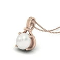 thumbnail image 2 of Pendentif Collier pour Femmes en Argent Sterling 925 Perle Ronde 6 mm Rose Vermeil Solitaire, 2 of 3