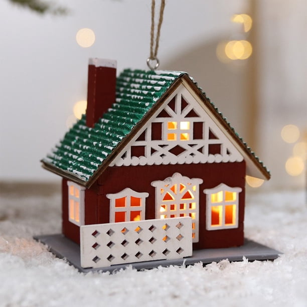 Fiudx Liquidación de ahorros de verano Adornos navideños para casitas pequeñas Adornos navideños para casitas pequeñas de PVC