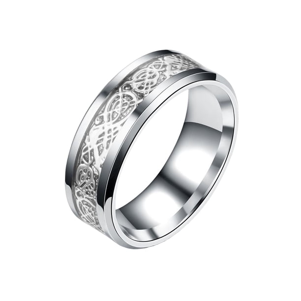 Anillo para hombre, joyería de mano chapada en acero inoxidable, fiesta informal, vacaciones, ropa, decoración, círculo, regalo artesanal Ropa, zapatos y accesorios Miscelánea Plata Tamaño 10 Jumpingount AP014587-05