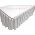 thumbnail image 2 of 5' Ft. Fitted Tablecloth Double Pleated Polyester Table Skirt Cover W/top Topper White, 2 of 4