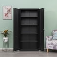 thumbnail image 5 of AENKYO 68.9" Heavy Duty Metal Storage Cabinet with Adjustable Shelves & Lock, Steel Locker for Home and Office, Black, 5 of 8