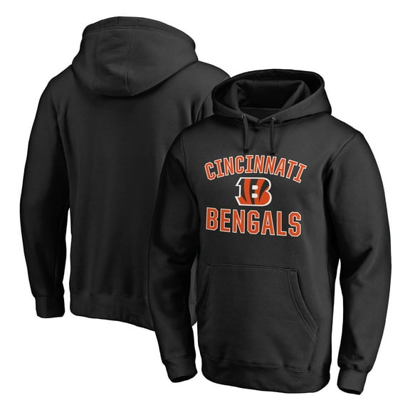 Men's Black Cincinnati Bengals Victory Arch Team Fitted Pullover Hoodie