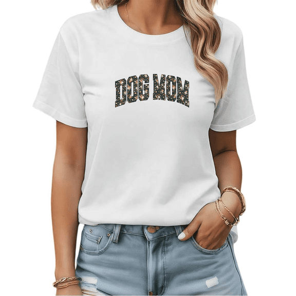 White Dog Mom Graphic Tshirt Graphic Tees Cute Pet Mom Shirts S-5XL Tops