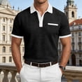 thumbnail image 2 of Mens Collared Golf Shirts Short Sleeve Business Casual Waffle Knit 3 Button Muscle Fit T-Shirts, Color Block Summer Breathable Textured Lightweight Work Office Wear with Chest Pocket, 2 of 7
