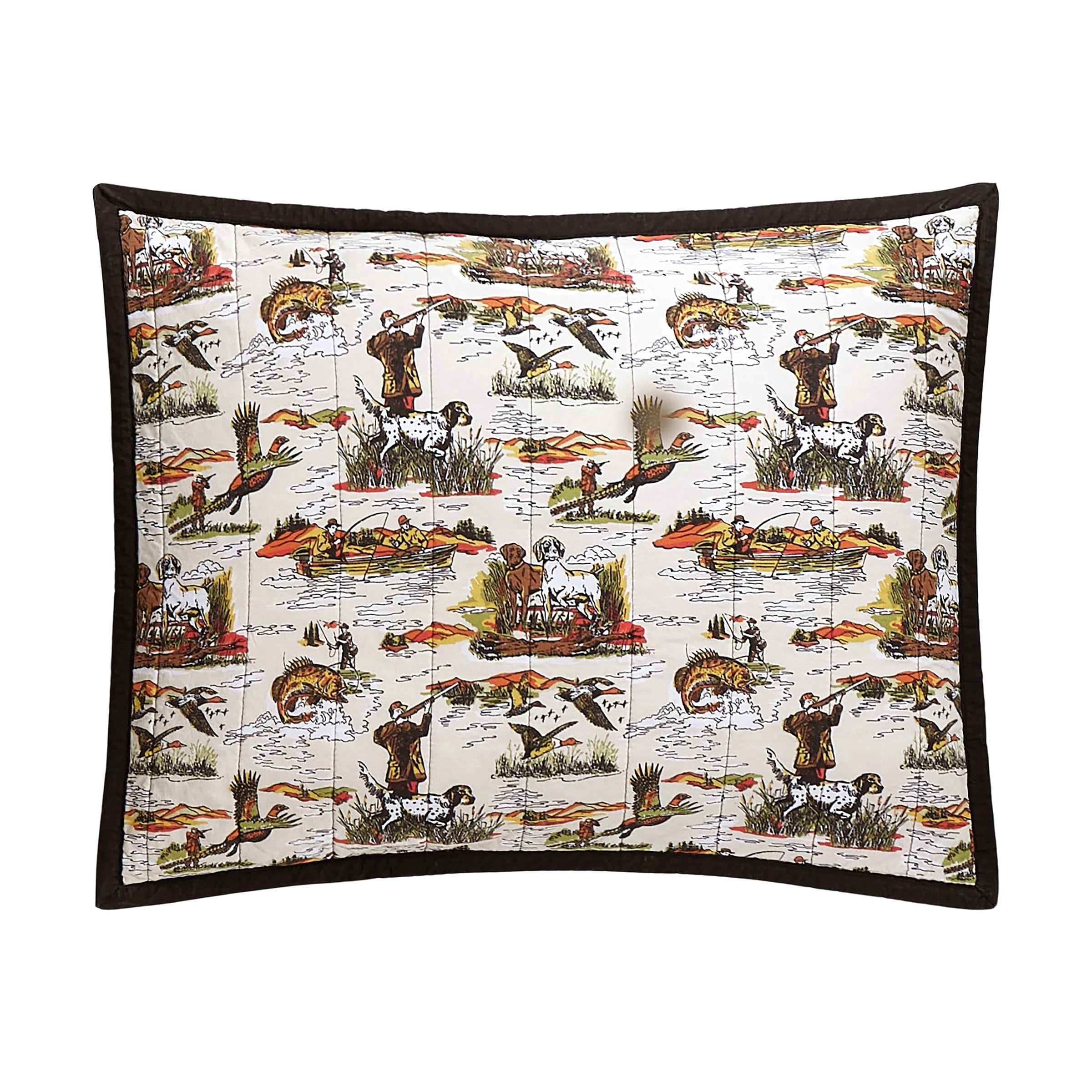 Camp Wandawega Sportsmen's Reversible Rustic Cabin/Lodge 2-Piece Quilt Set, Twin Size