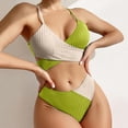 thumbnail image 2 of Gibobby Conjunto de Bikini para Mujer Color grueso a juego sólido Cruz Sexy Bikini mujeres traje de baño Correa cintura traje de baño Tankinis conjunto(Verde,G), 2 of 5
