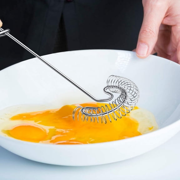 1Pcs Egg Flat Whisk Wire Coil Stainless Steel Scandinavian Sauce Whisk for Gravy Roux Deglazing Dishwasher Safe Kitchen Tool