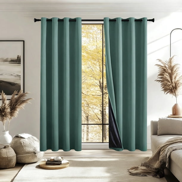 Cortinas Opacas para Sala de Estar: Privacidad, Reducción de Ruido, Cortinas con Ojales, Forro Negro, Paneles Aislantes Térmicos y Opacos.