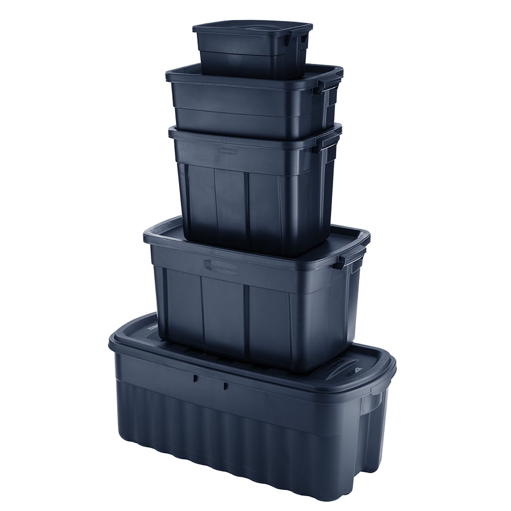 Rubbermaid Roughneck 14 gal Black/Gray Storage Box 12.2 in. H X 15.9 in. W  X 23.875 in. D Stackable - Ace Hardware
