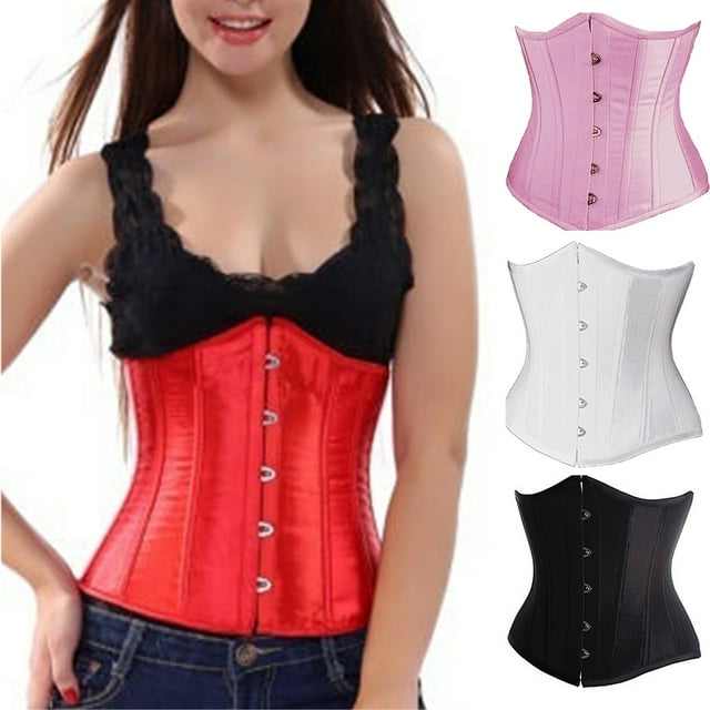Funie Plus Size Women Solid Color Underbust Corset Waist Training Slim Body Shaper
